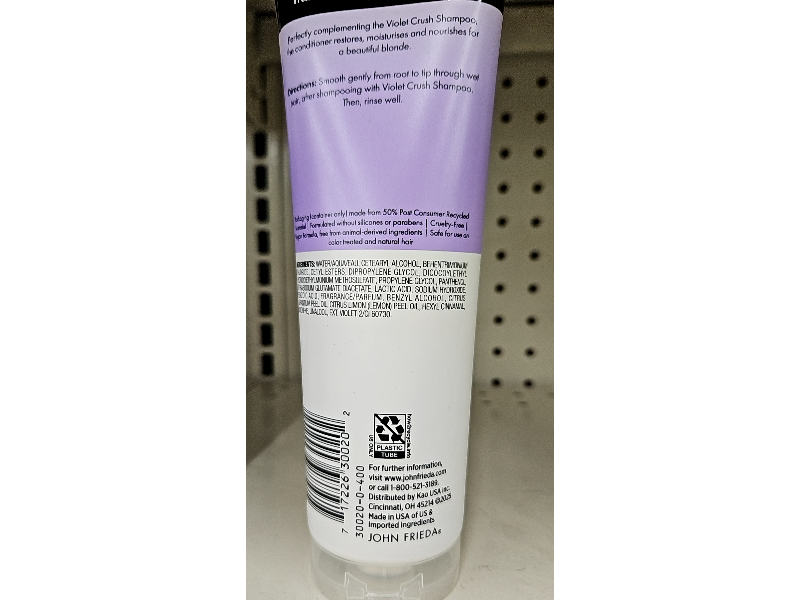John Frieda Violet Crush Conditioner, Purple, 8.3 fl oz/250 mL