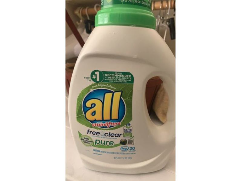 All Stainlifters Pure Detergent, Free & Clear, 36 fl oz/1.06 L, 20 Loads