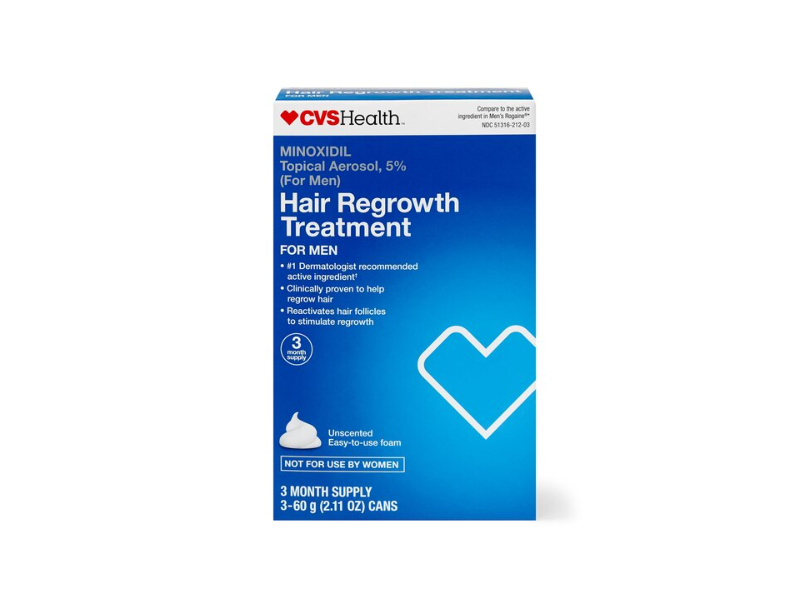 CVS Health Hair Regrowth Treatment, Minoxidil 5%, Unscented, 2.11 oz/60 g