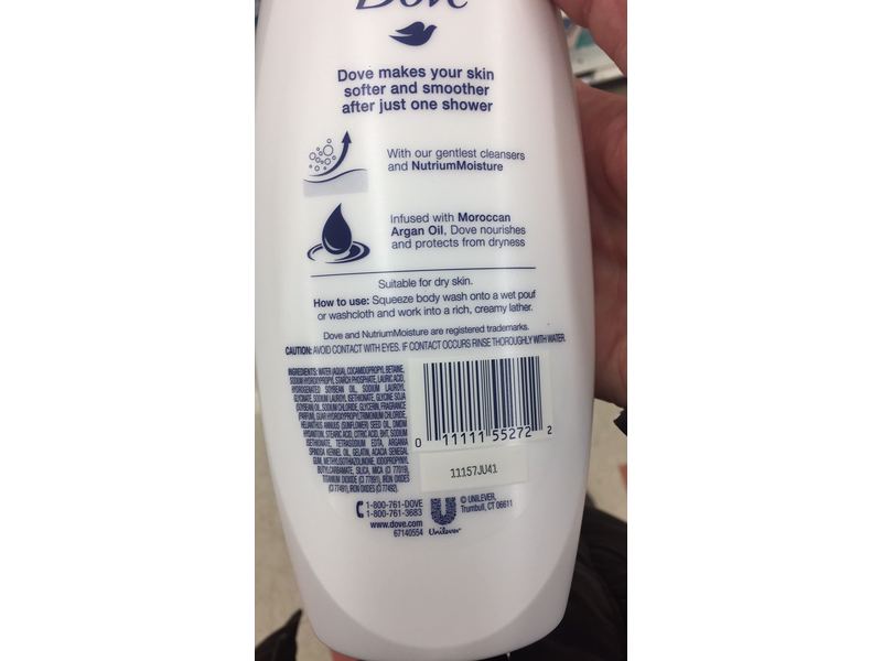 Dove Dry Oil Moisture Body Wash, 22 fl oz/650 mL, Pack Of 3