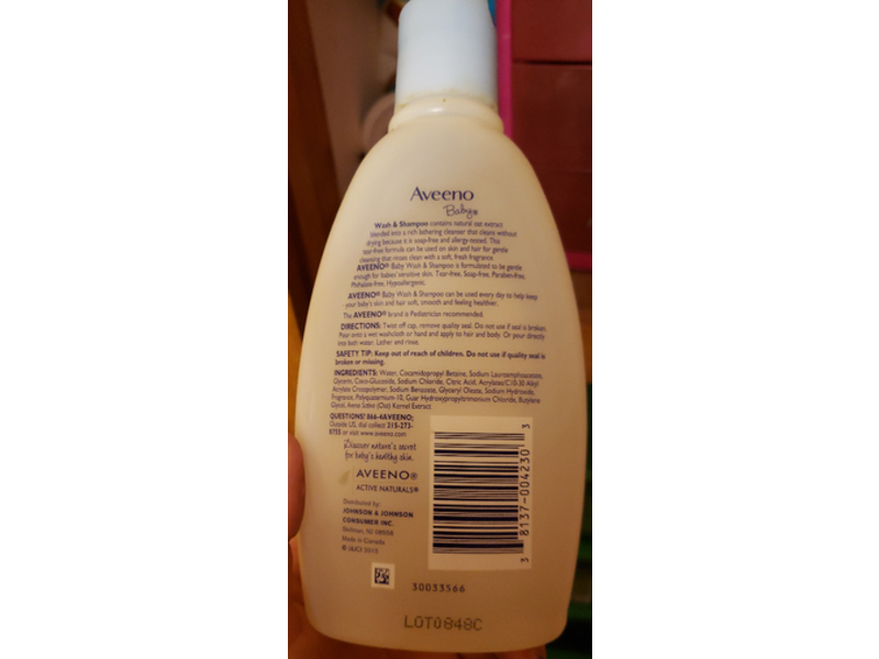 Aveeno Baby Wash & Shampoo, Lightly Scented, 12 fl oz/354 mL