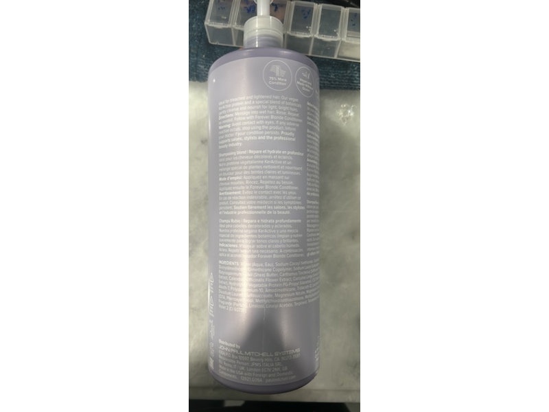 Paul Mitchell Forever Blonde Shampoo, Blonde, 33.8 fl oz/1 L