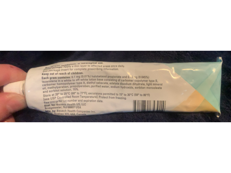 Duobrii (Halobetasol Propionate & Tazarotene) Lotion 0.01%/0.045%, 100 g, Bausch Health (Rx)