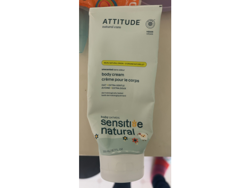 Attitude Body Cream, Unscented, 6.7 fl oz/200 mL