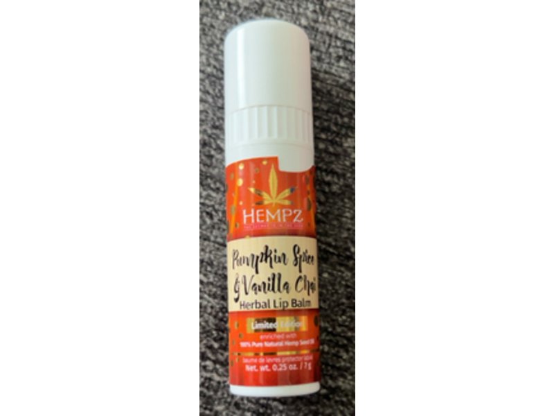 Hempz Herbal Lip Balm, Pumpkin Spice & Vanilla Chai, 0.25 oz/7 g