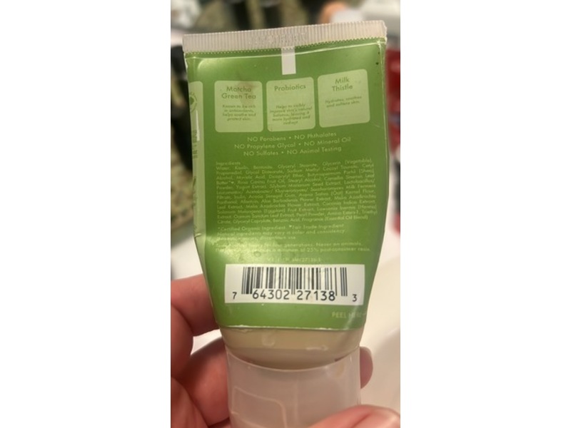 SheaMoisture Matcha Green Tea & Probiotics Transforming Clay To Cream Cleanser, 2 oz/57 g