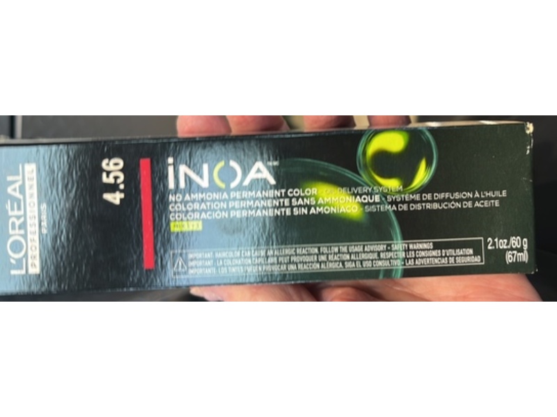 L'Oreal Inoa Permanent Color, 4.56, 2.1 oz/67 mL