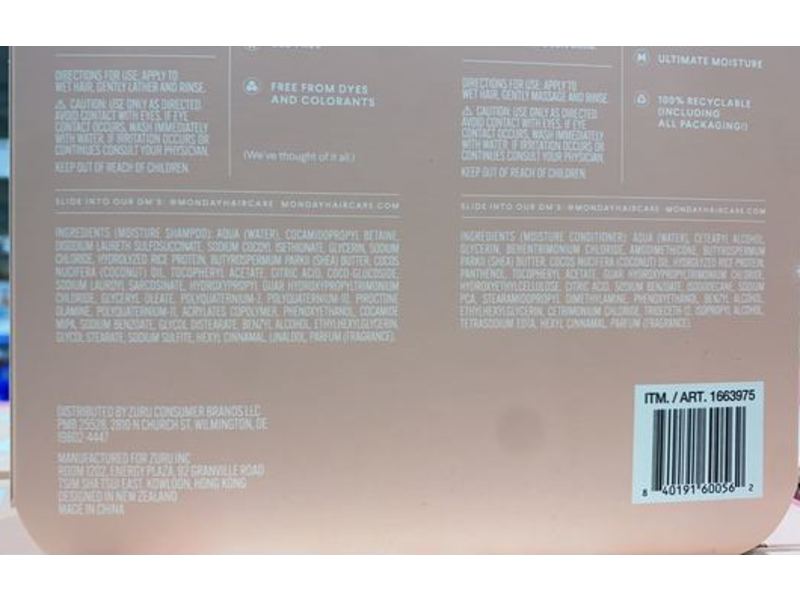 Monday Haircair Moisture Shampoo & Conditioner, 30 fl oz/887 mL