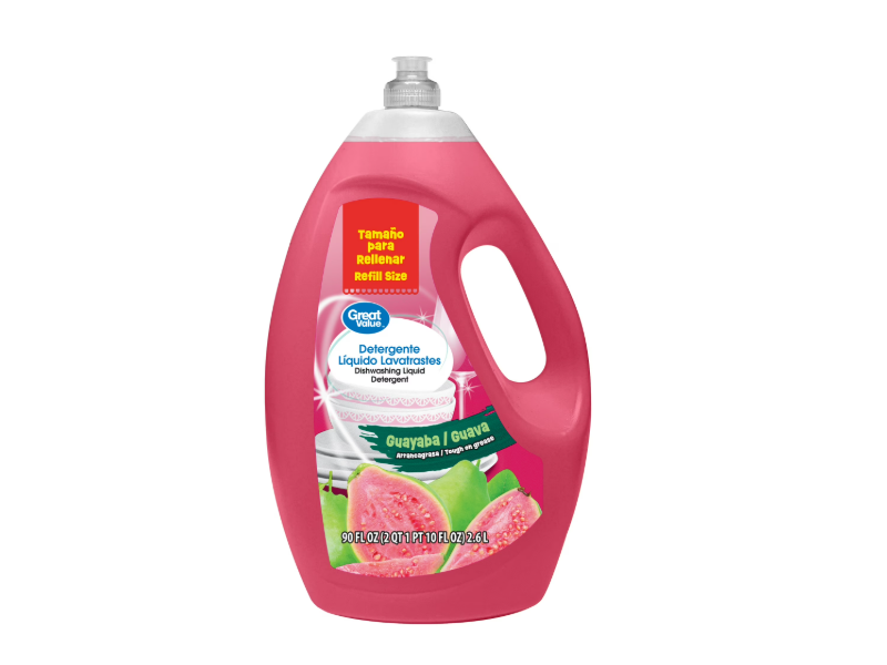 Great Value Guava Dishwashing Liquid Detergent, Guava, 90 fl oz/2.6 L