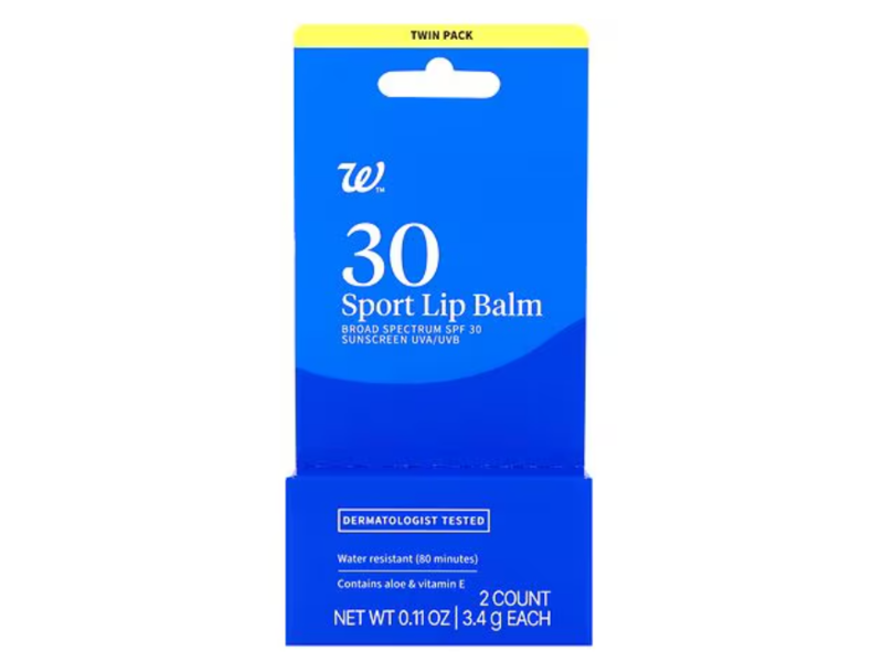 Walgreens Sport Sunscreen Lip Balm, SPF 30, 0.11 oz/3.4 g, 2 Count