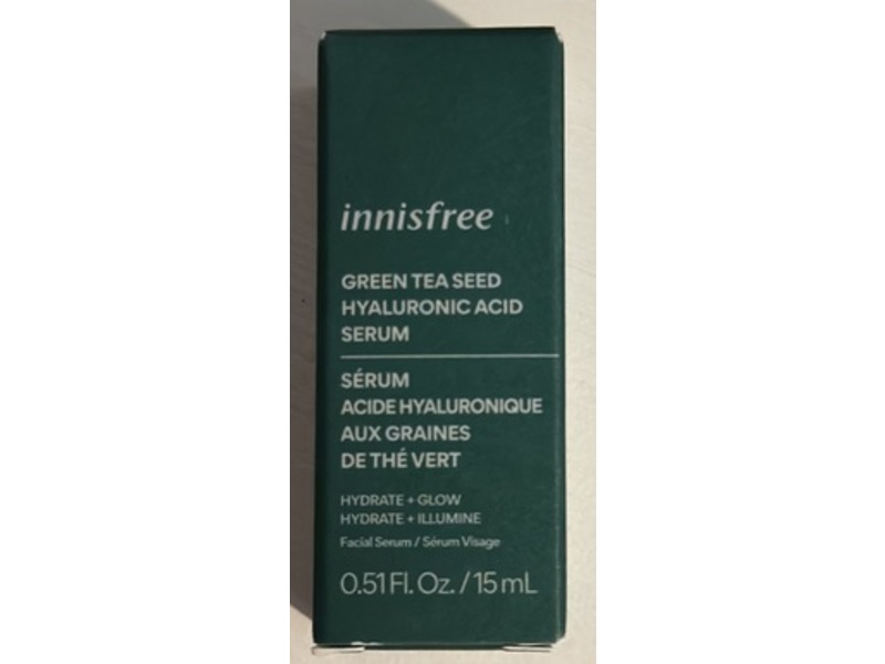 Innisfree Green Tea Seed Hyaluronic Acid Serum, Hydrate + Glow, 0.51 fl oz/15 mL