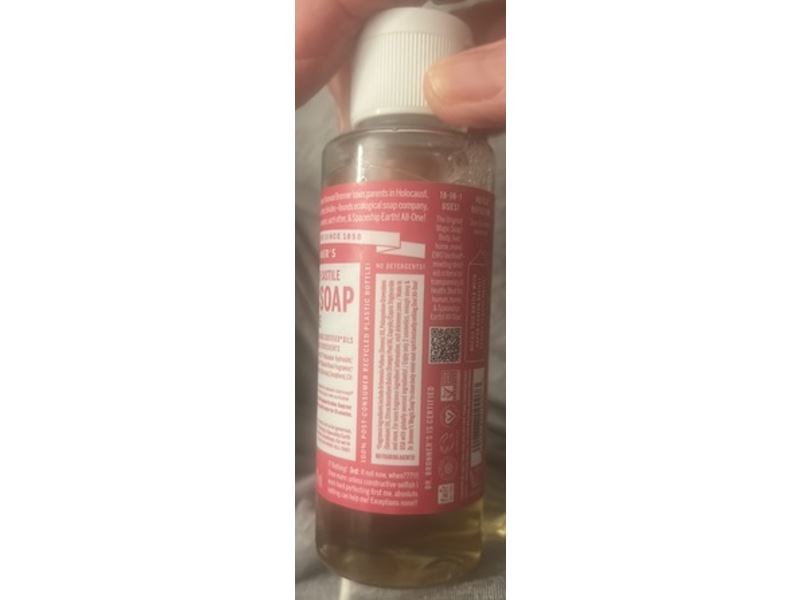 Dr.Bronner's 18-In-1 Pure Castile Magic Soap, Rose, 3.4 fl oz/100 mL