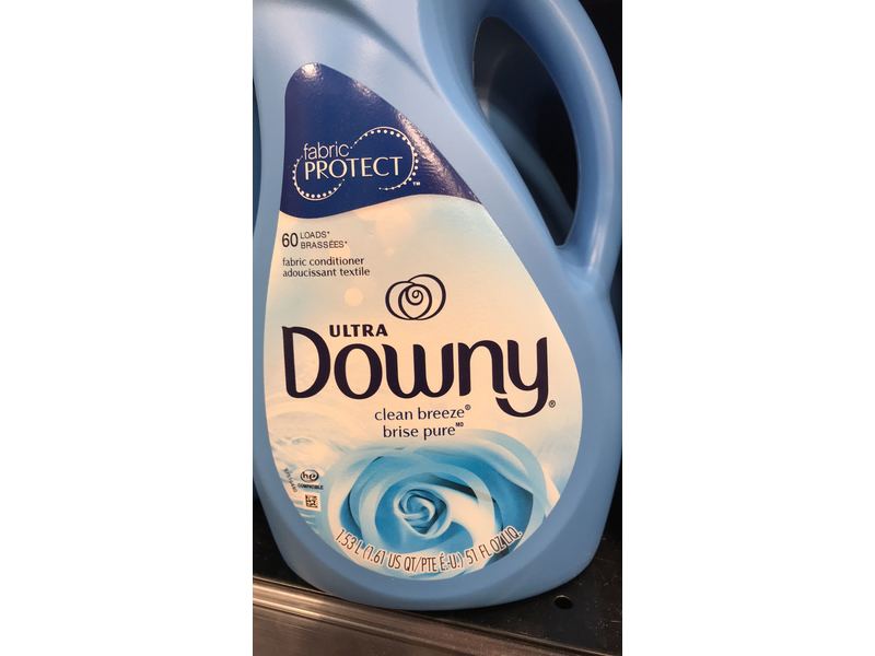 Downy Ultra Fabric Softener, Clean Breeze, 60 Loads, 51 fl oz/1.53 L