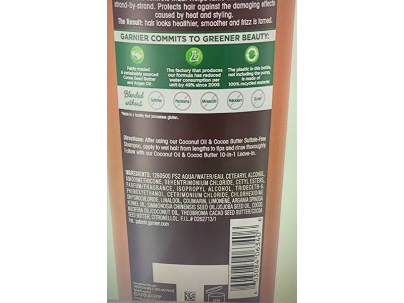 Garnier Whole Blends Taming Conditioner, Sulfate Free Remedy, Coconut Oil & Cocoa Butter, 12 fl oz/355 mL