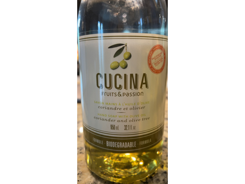 Cucina Fruit & Passion Hand Soap, Coriander & Olive Tree, 32.1 fl oz/950 mL