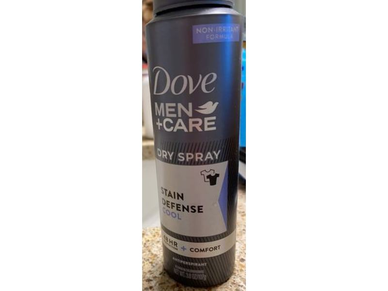 Dove Men+Care Dry Spray Antiperspirant, Stain Defense Cool, 3.8 oz/107 g
