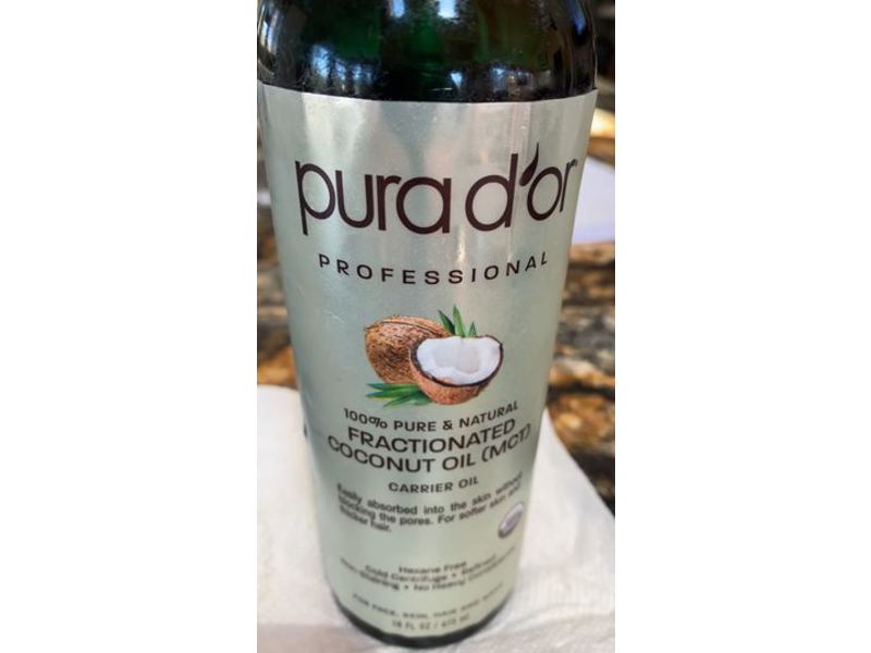 Pura d'or Professional Organic Fractionated Coconut Oil (MCT), 16 fl oz/473 mL