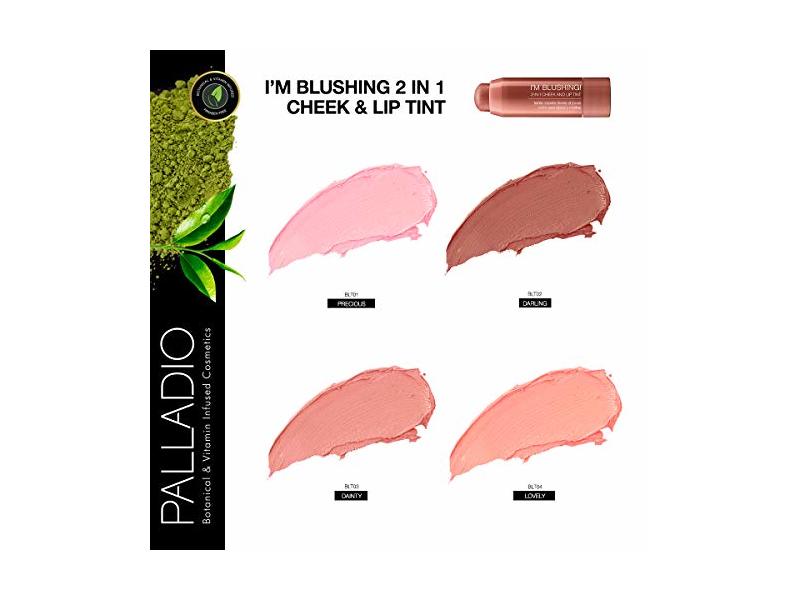 Palladio I'm Blushing 2-in-1 Cheek and Lip Tint, Buildable Lightweight Cream Blush,