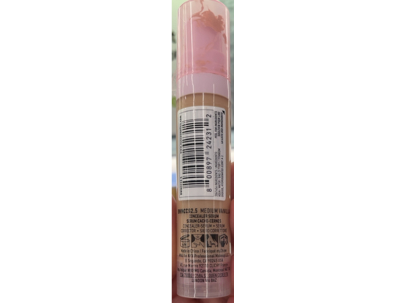 NYX Professional Makeup Concealer Serum, 2.5 Medium Vanilla, 0.32 fl oz/9.6 mL