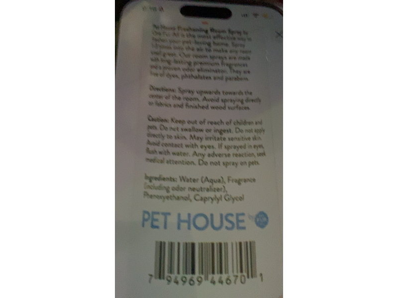 Pet House Freshening Room Spray, Apple Cider, 4 fl oz/118 mL