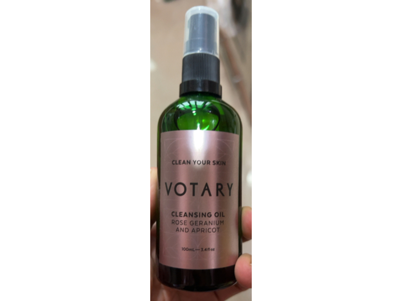 Votary Cleansing Oil, Rose Geranium & Apricot, 3.4 fl oz/100 mL