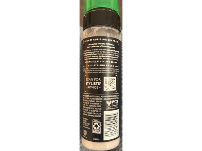 TRESemme Bouncy Curls Air Dry Foam, Peptide Blend, 7.5 fl oz/222 mL