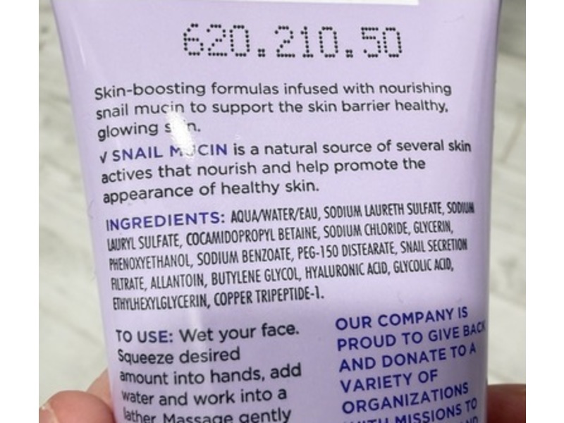 Global Beauty Care Gel Cleanser, Snail Mucin, 2.5 fl oz/74 mL