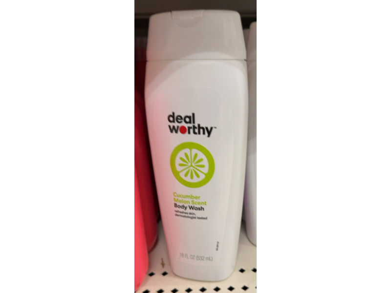 Deal Worthy Refreshes Skin Body Wash, Cucumber Melon Scent, 18 fl oz/532 mL