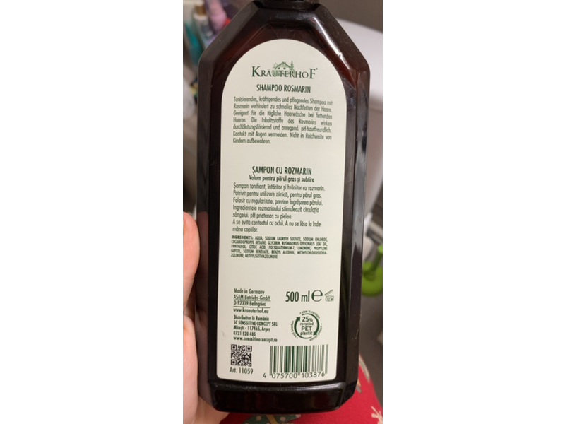 Krauterhof Shampoo, Rosmarin, 500 mL