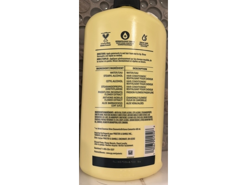 Herbal Essences Shine Brilliance Revitalisant Conditioner, Chamomile, 33.8 fl oz/1 L