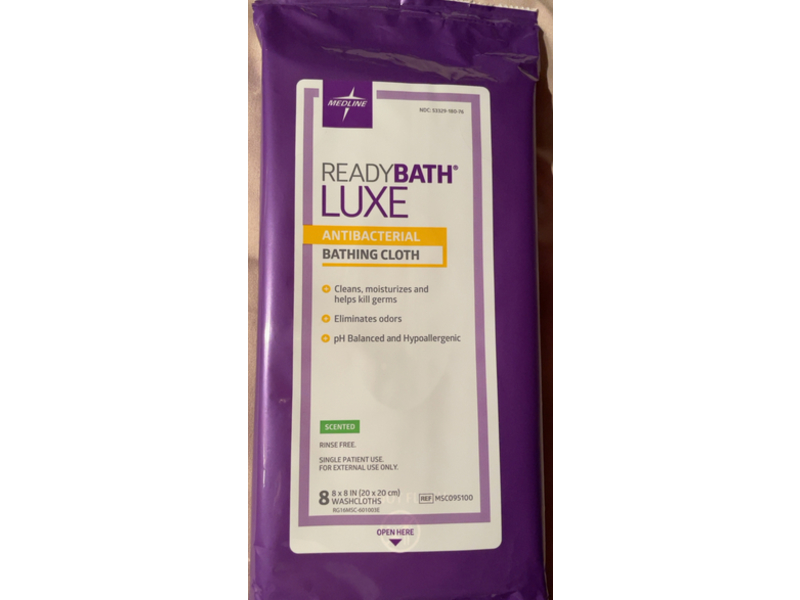 Ready Bath Luxe Antibacterial Bathing Cloth, Scented, 8 Count