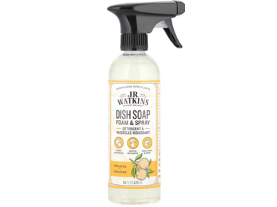 JR Watkins Foam & Spray Dish Soap, Orange, 16 fl oz/473 mL