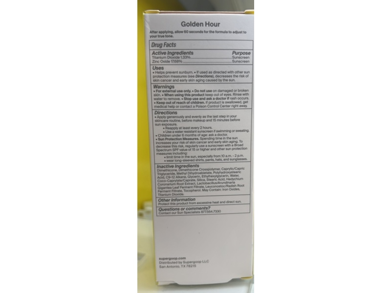 Supergoop! Mattescreen Mineral Tinted Mattifying Face Sunscreen SPF 40 PA+++, Golden Hour, 1.5 fl oz/45 mL