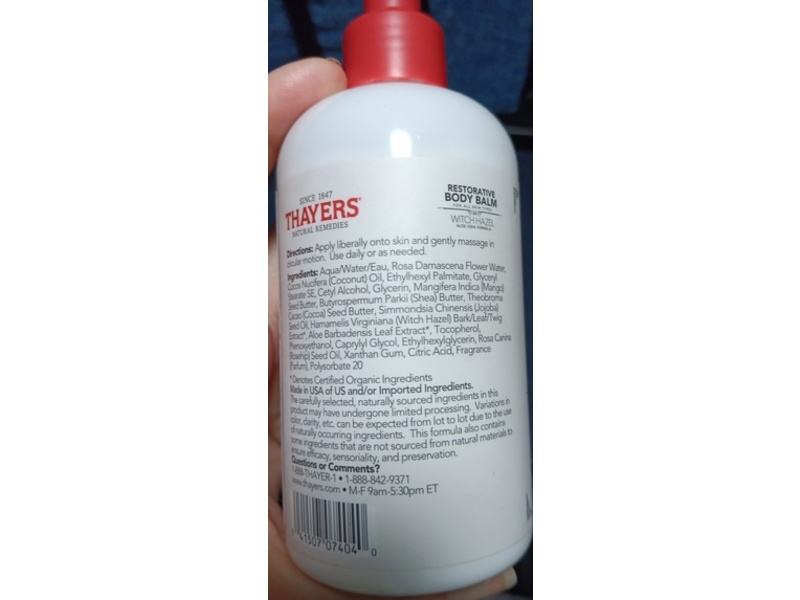 Thayers Witch Hazel Restorative Body Balm, Rose Petal, 8 oz/237 mL