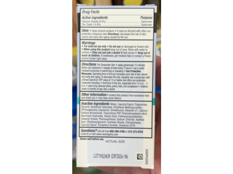 Neutrogena Ultra Sheer Face Liquid Sunscreen, SPF 70, 1.4 fl oz/40 mL