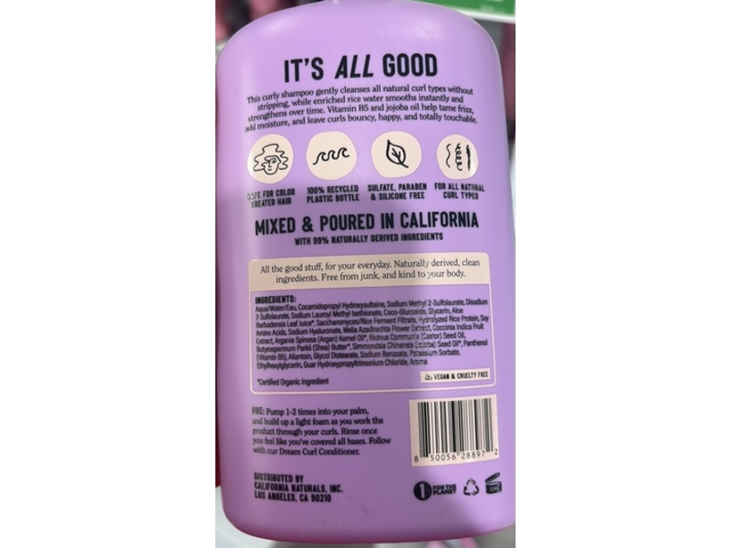 California Naturals Dream Curl Shampoo, Rose Garden, 16.5 fl oz/487 mL