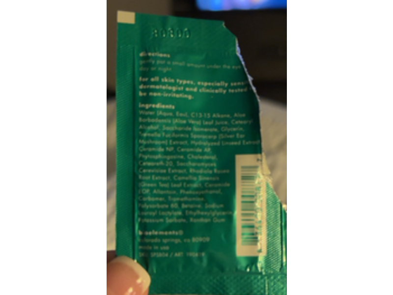 Bioelements Sensitive Eye Smoother, Brightens + De-Puffs, 0.04 fl oz/1.33 mL