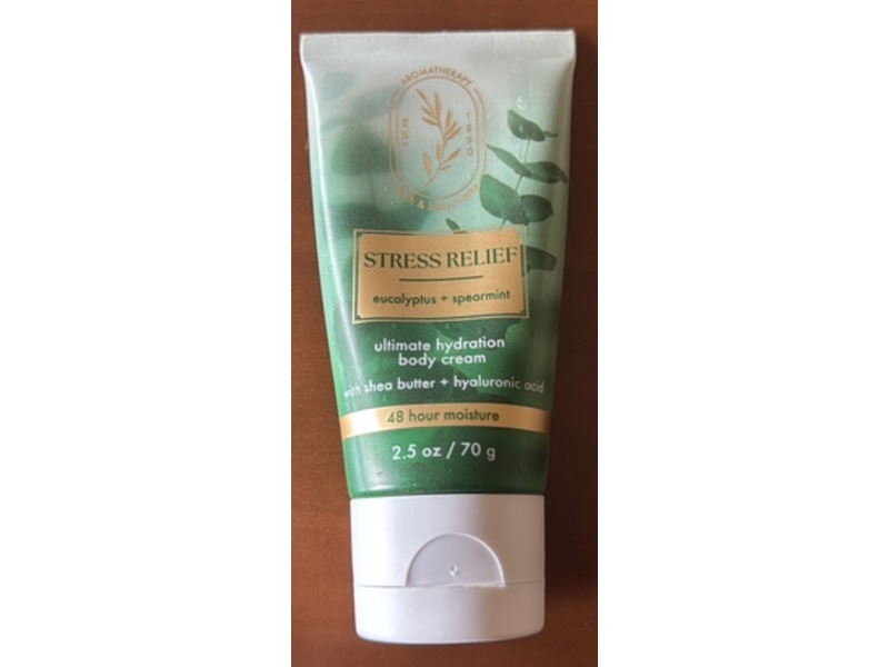 Bath & Body Works Ultimate Hydration Stress Relief Body Cream, Eucalyptus + Spearmint, 2.5 oz/70 g