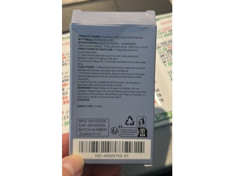 Vue Swiss Hydrocolloid Nose Patches, 8 Count