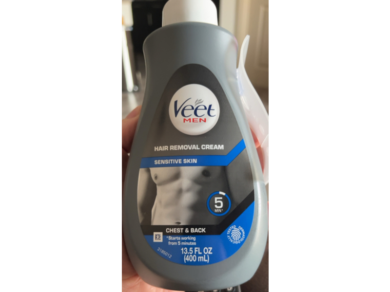 Veet Men Hair Removal Cream Sensitive Skin, Chest & Back, 13.5 fl oz/400 mL, Pack Of 2
