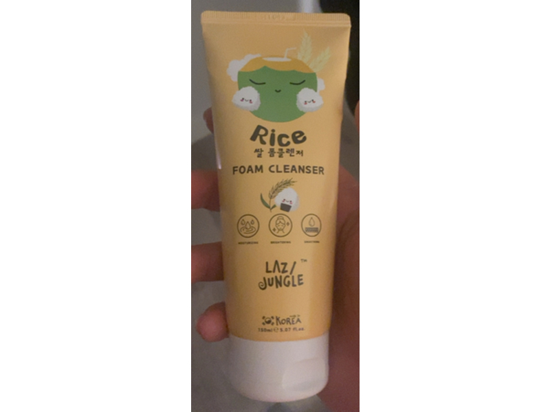 Lazy Jungle Foam Cleanser, Rice, 5.07 fl oz/150 mL
