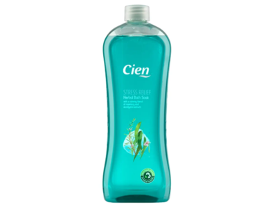 Cien Stress Relief Herbal Bath Soak, Rosemary & Eucalyptus, 750 mL