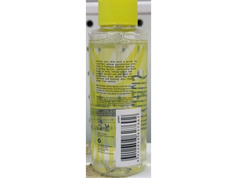 Australis Fresh & Flawless Blemish Buster Finishing Spritz, Witch Hazel & Hyaluronic Acid, 110 mL