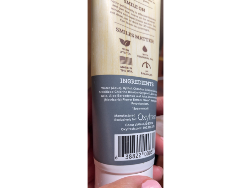 Oxyfresh Pro Relief Dental Gel, Fresh Mint, 4 oz/113 g