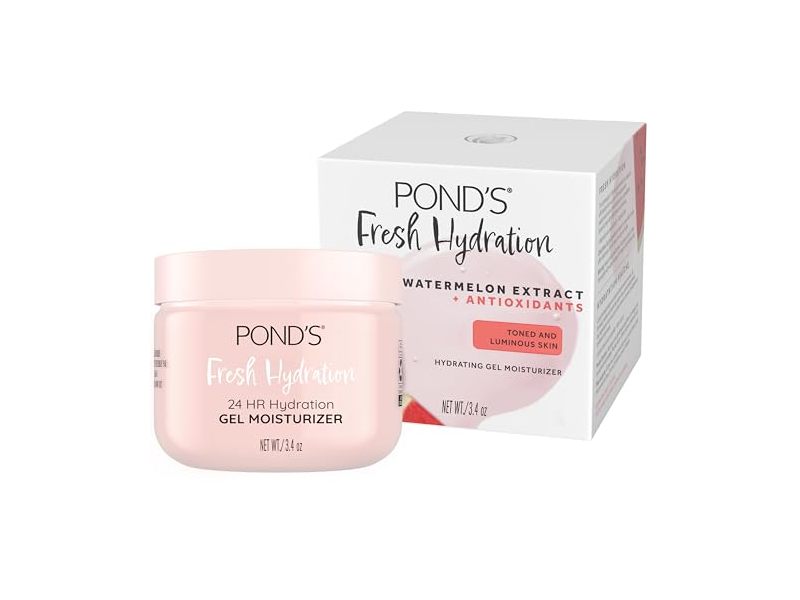 Pond's Fresh Hydration Gel Moisturizer, Watermelon + Antioxidants, 3.4 oz/96.4 g