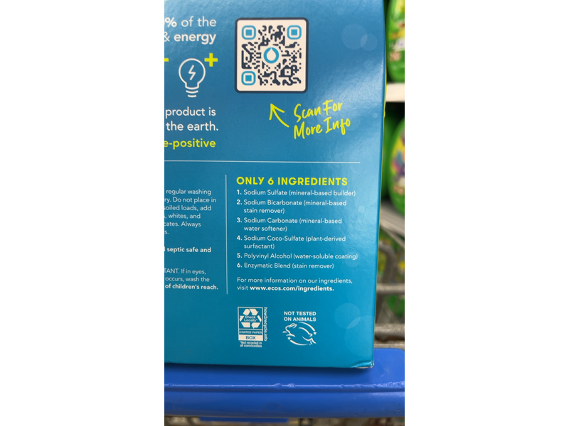 Ecos Plant Powered Laundry Detergent Packs, Free & Clear, 52 Loads