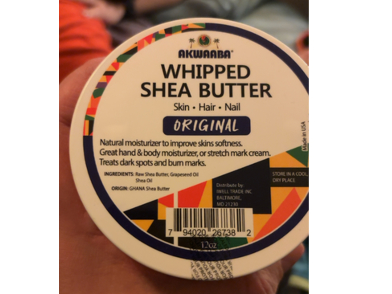 Akwaaba Whipped Shea Butter, Original, 12 oz