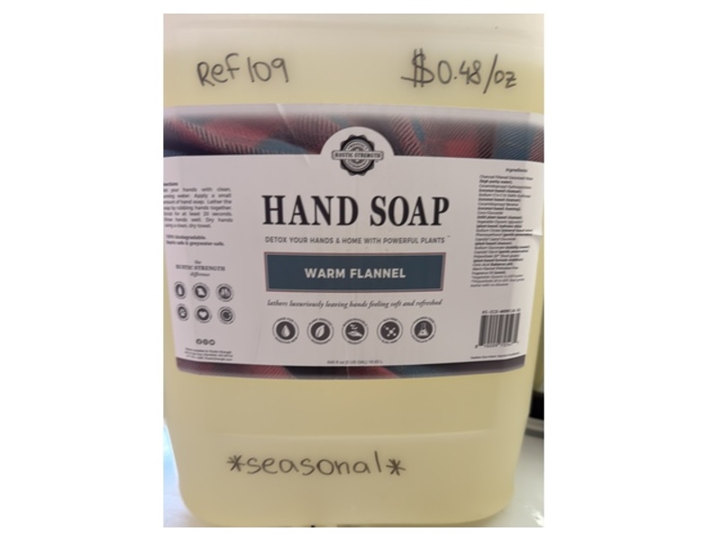 Rustic Strength Hand Soap, Warm Flannel, 640 fl oz/18.93 L