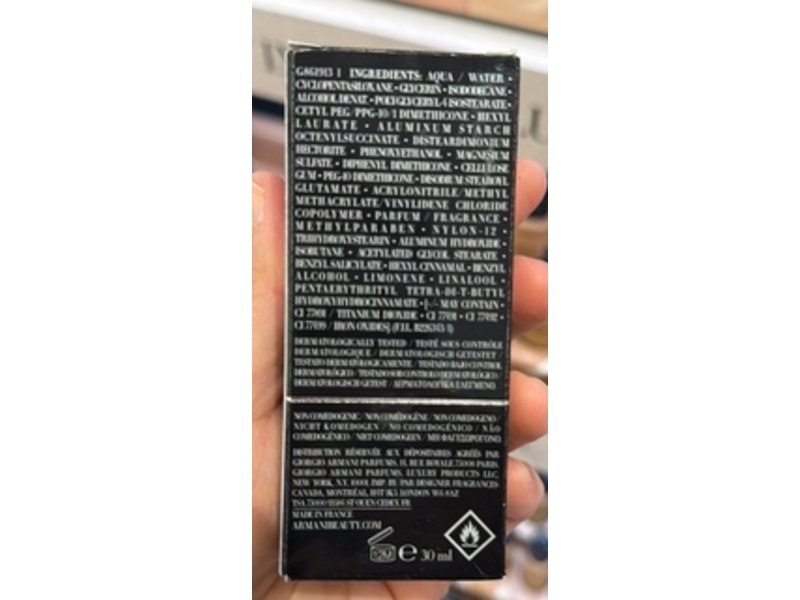 Giorgio Armani Perfect Glow Flawless Foundation, 5.8 Medium Golden, 1 fl oz/30 mL