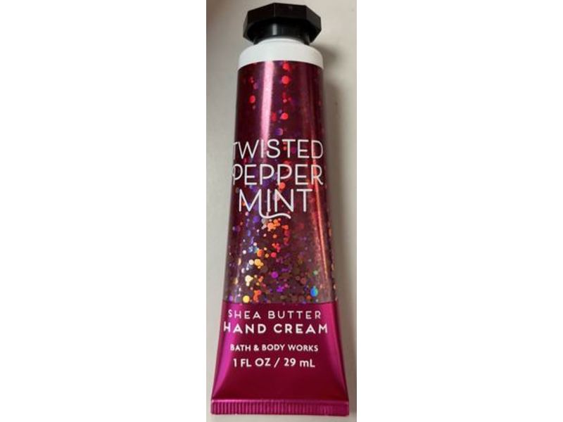 Bath & Body Works Shea Butter Hand Cream, Twisted Pepper Mint, 1 fl oz/29 mL